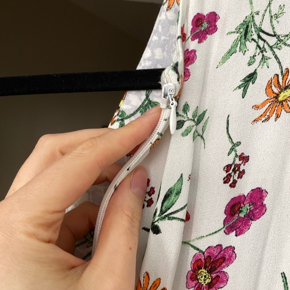 AFRM White Floral Long Sleeve Midi Dress sz XS - Picture 15 of 16